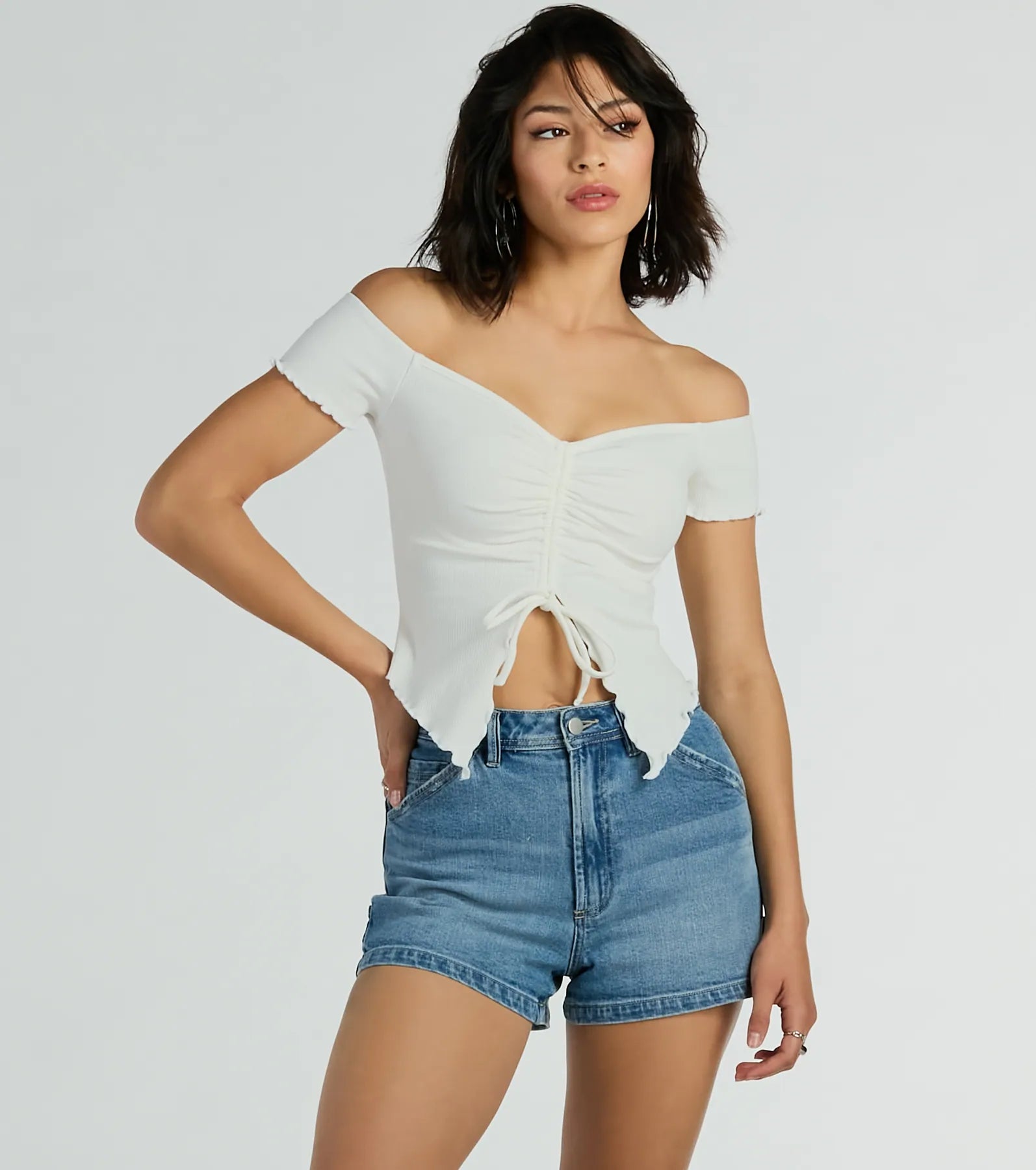 Heat Wave Off-The-Shoulder Crop Top
