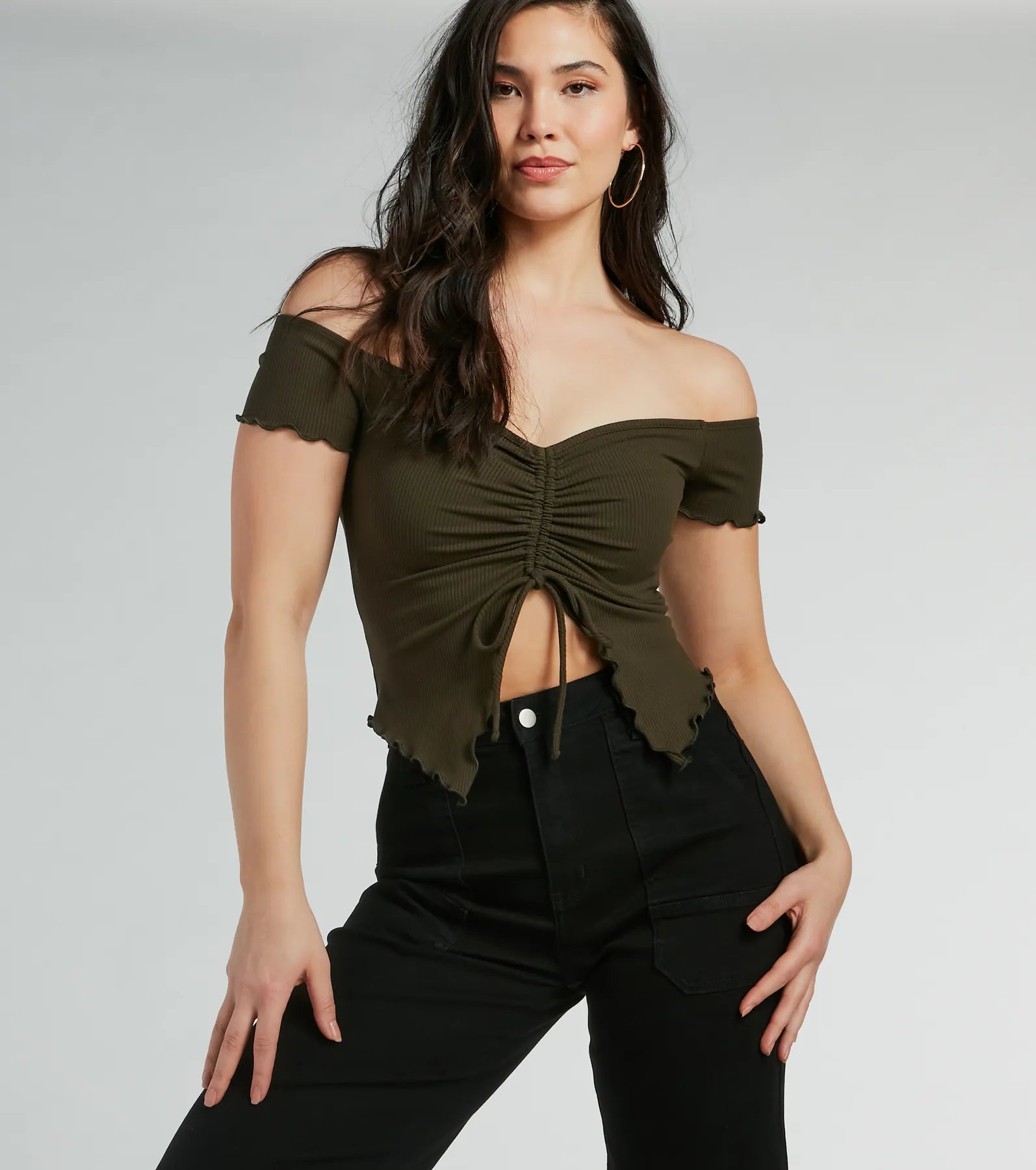 Heat Wave Off-The-Shoulder Crop Top