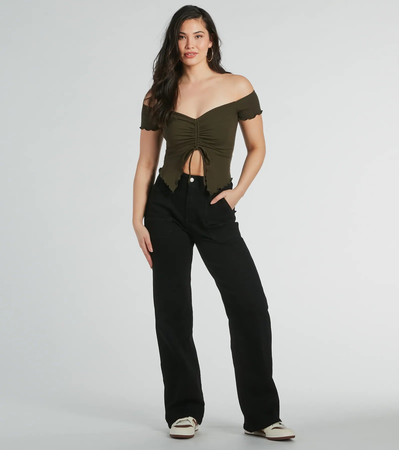 Heat Wave Off-The-Shoulder Crop Top