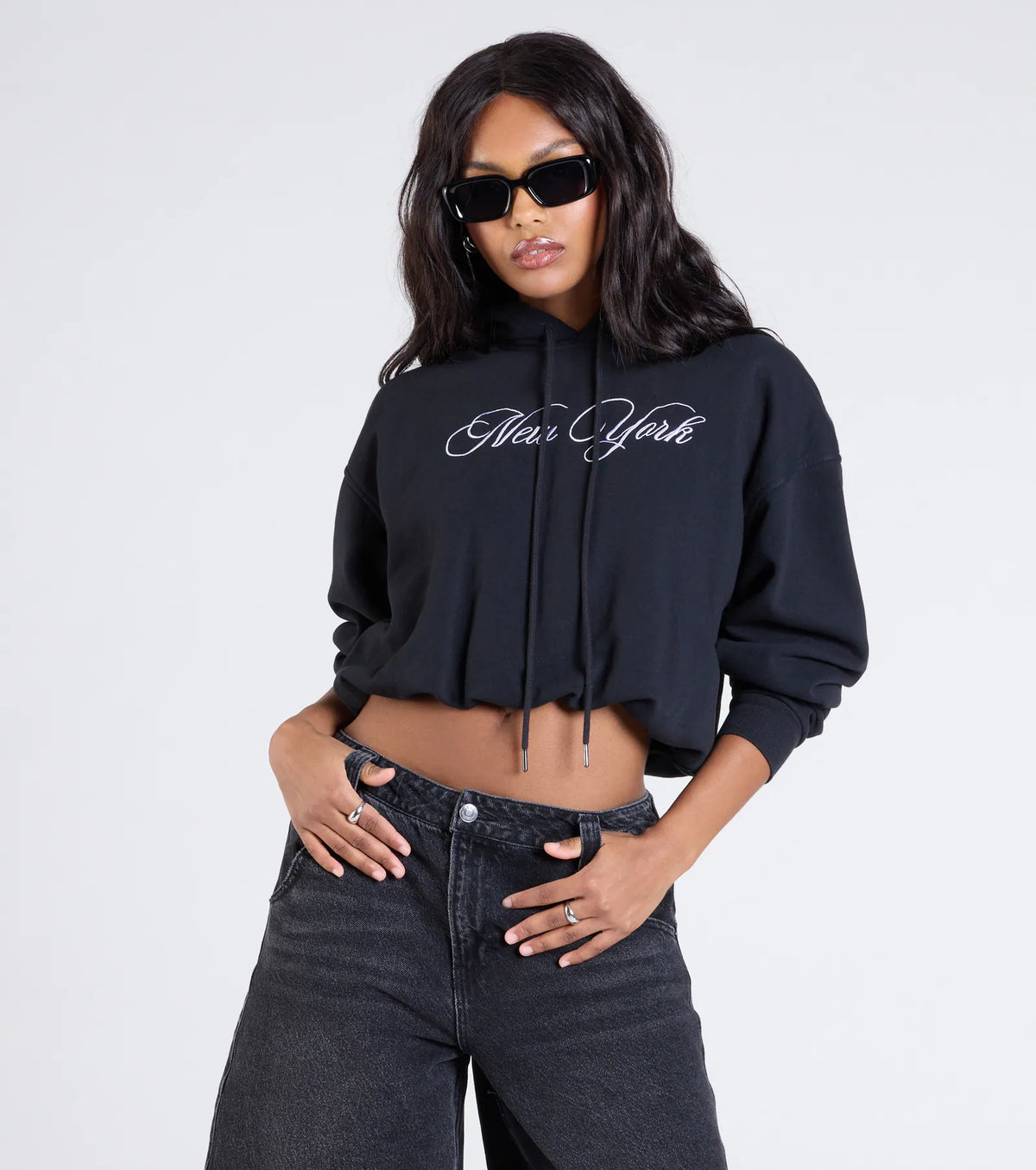 New York Bubble Crop Hoodie