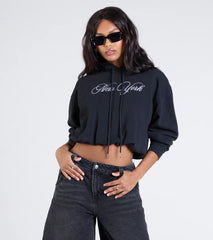 New York Bubble Crop Hoodie