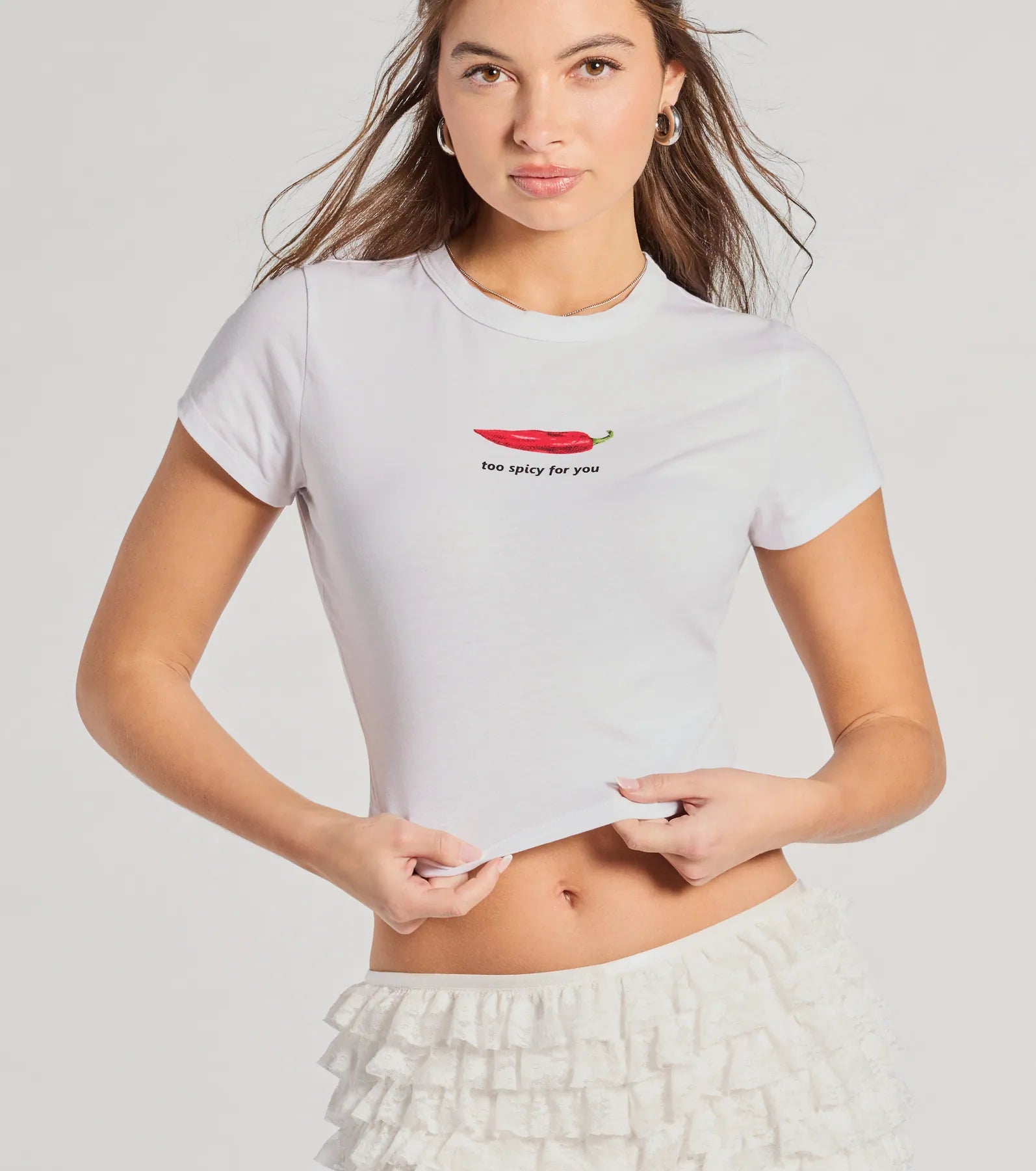 Too Spicy For You Crop Graphic Tee