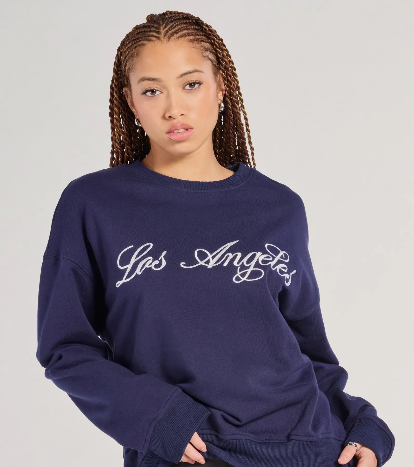 Los Angeles Embroidered Oversized Sweatshirt