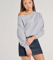 Forever A Fave Long Sleeve Bubble Hem Crop Sweatshirt