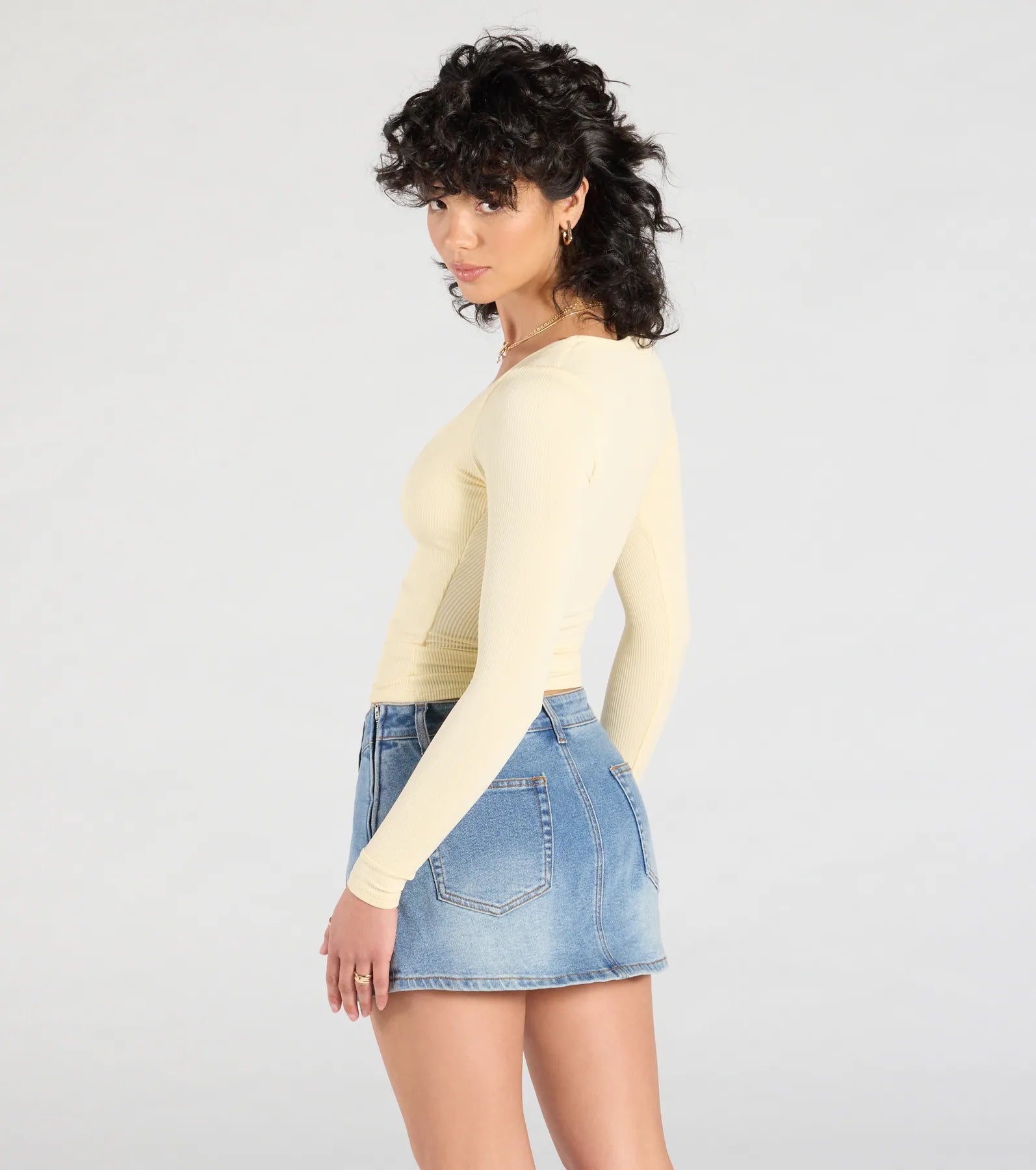 Forever Staple Smooth Knit Long Sleeve Top