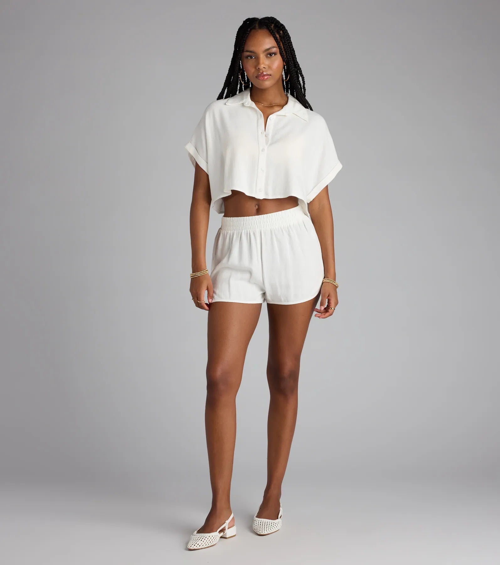 Casual Plans Button-Down Linen Top