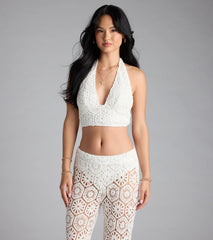 Get The Look Crochet Halter Crop Top