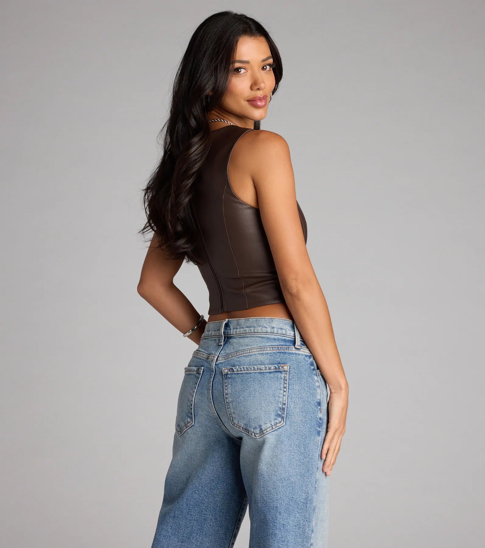 No Rules Just Looks Lace-Up Corset Top