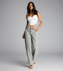 Secret Ties Lace-Up Corset Top