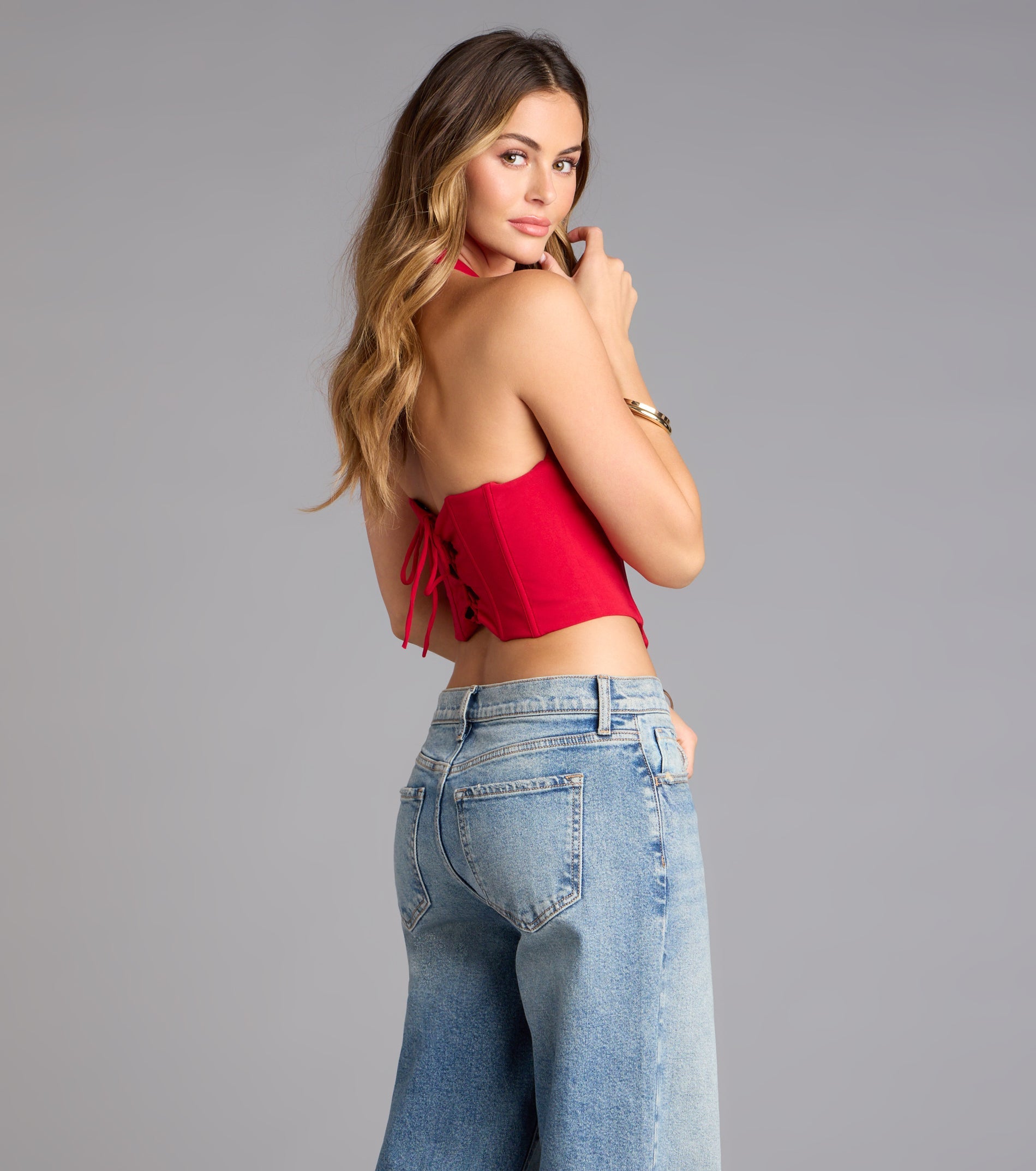 Tempting Style Halter Corset Top