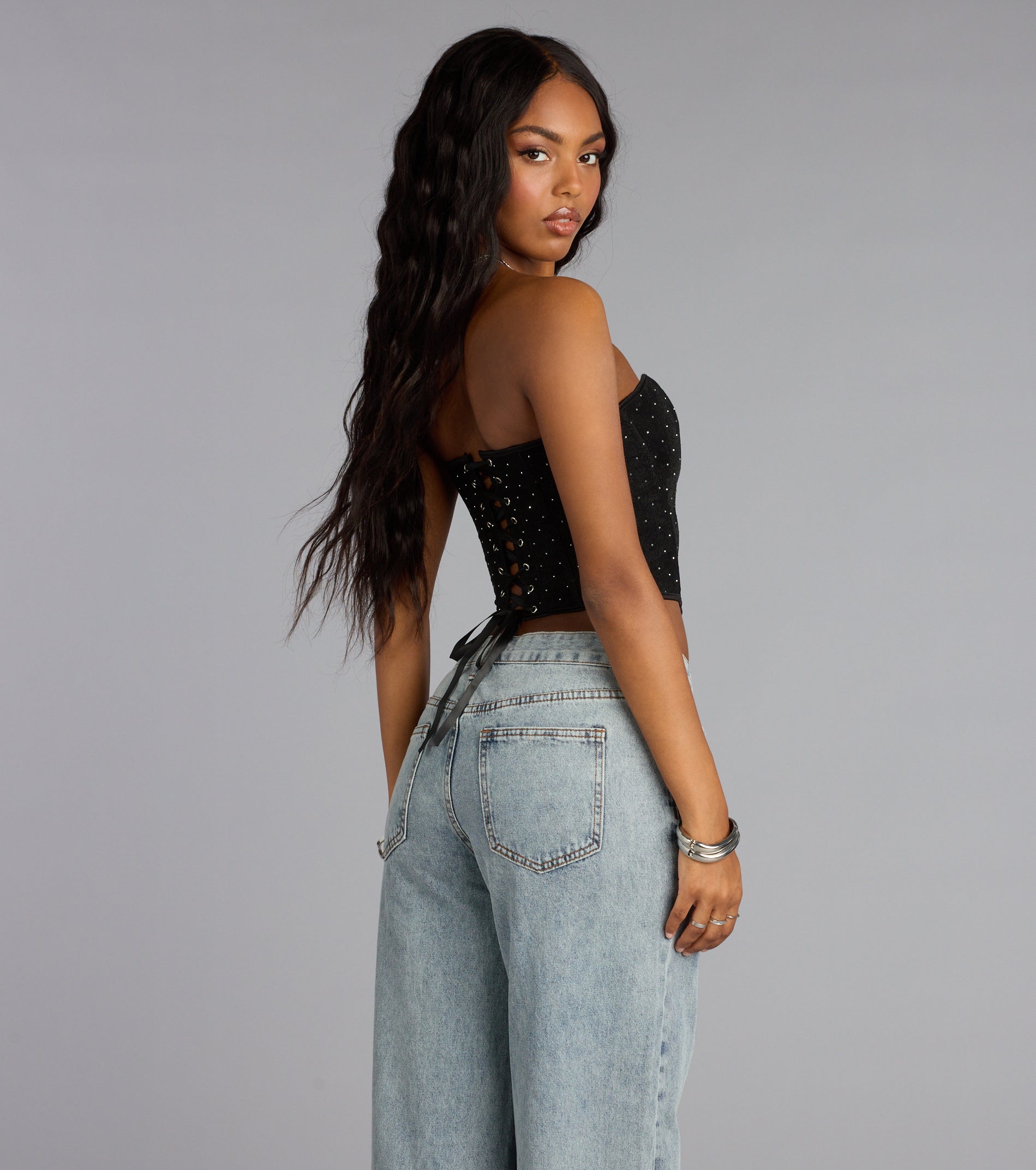 Lace Me in Luxe Rhinestone Corset Top