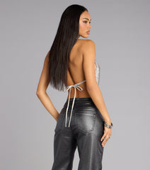 Spark Intentions Rhinestone Crop Top