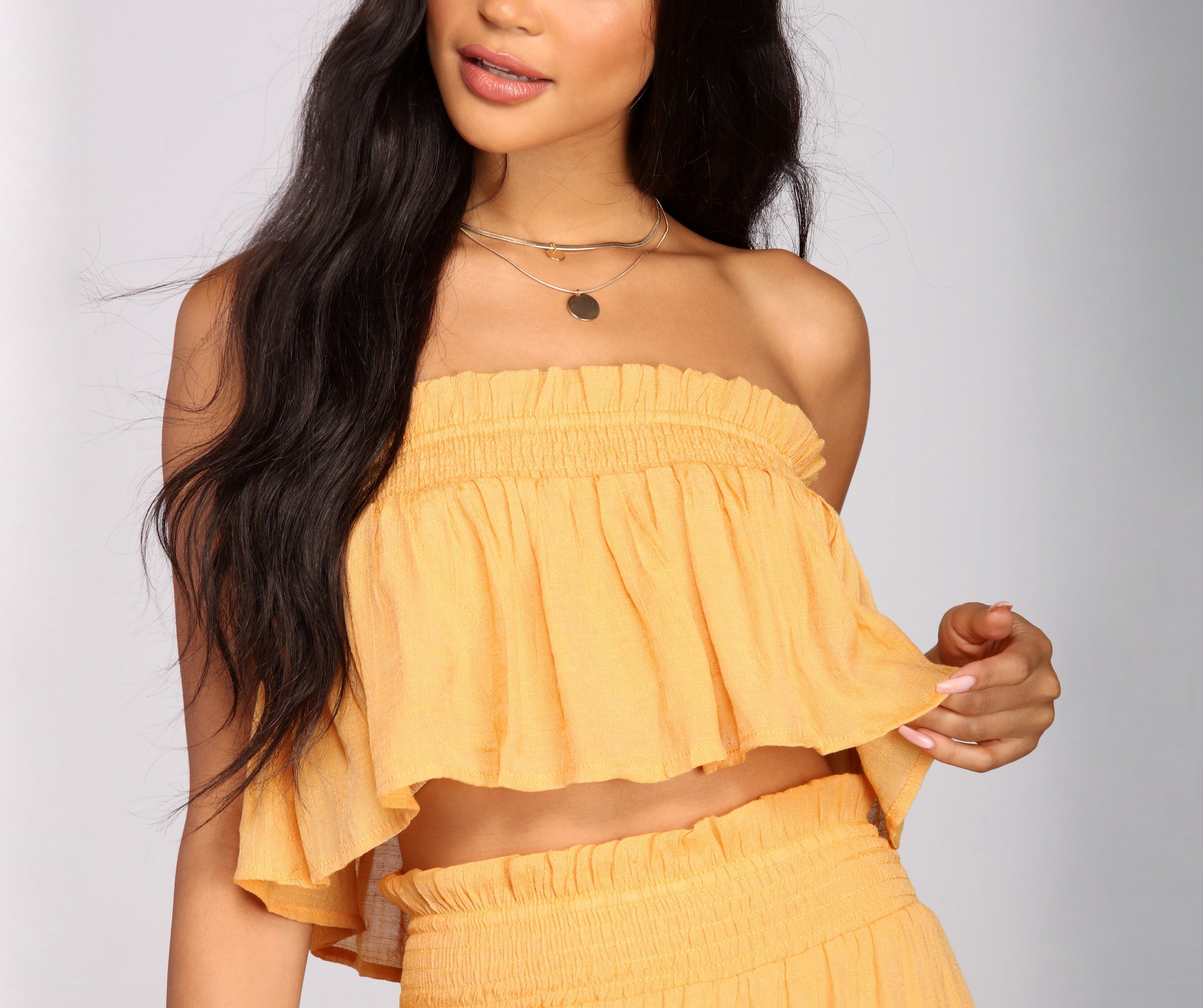 Boho Flow Ruffled Crop Top