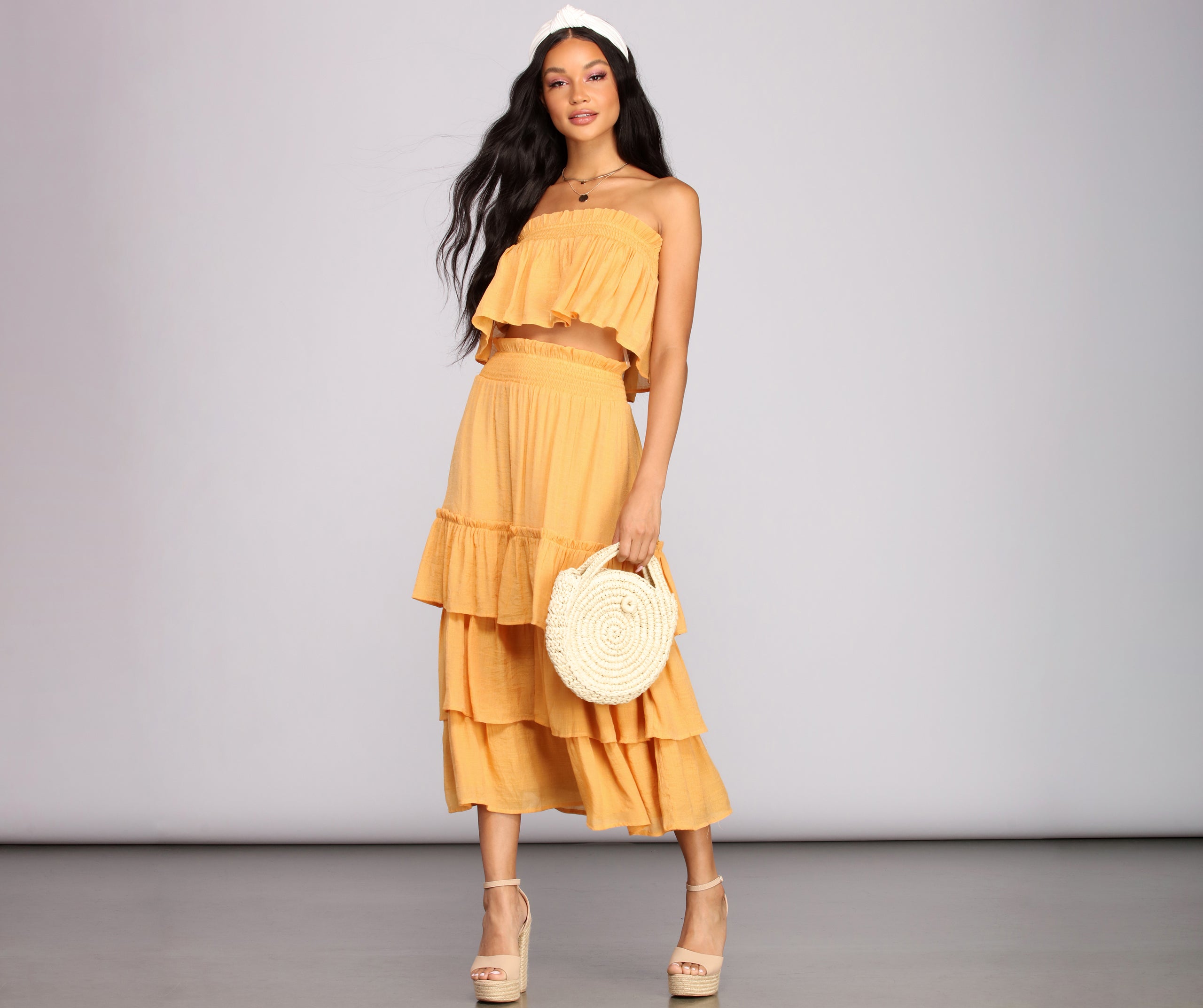 Boho Flow Ruffled Crop Top