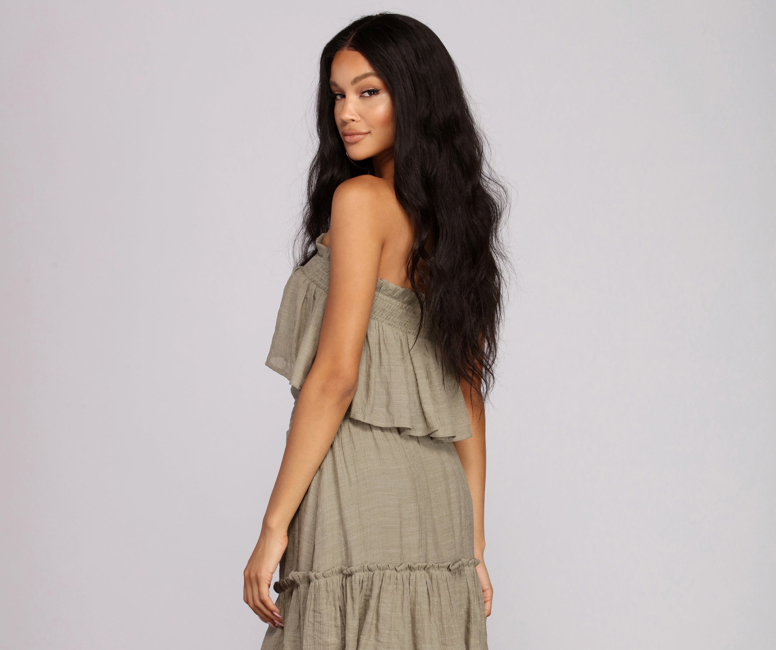 Boho Flow Ruffled Crop Top