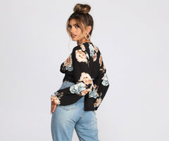 Wrapped In Gorgeous Floral Blouse