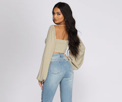 Issa Vibe Tie Front Crop Top