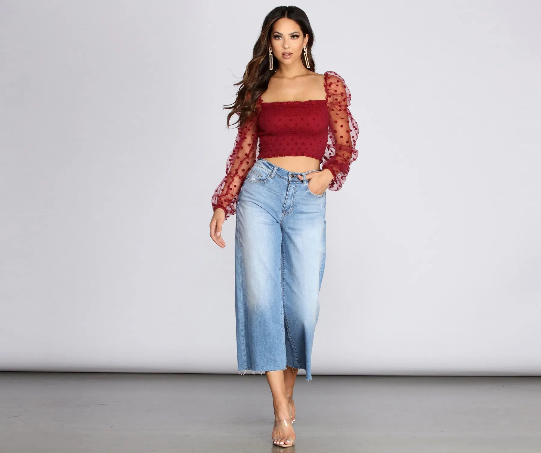 Pretty In Polka Dot Smocked Top