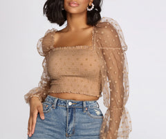 Pretty In Polka Dot Smocked Top