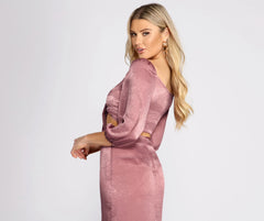 First Impression Tie Front Crop Top