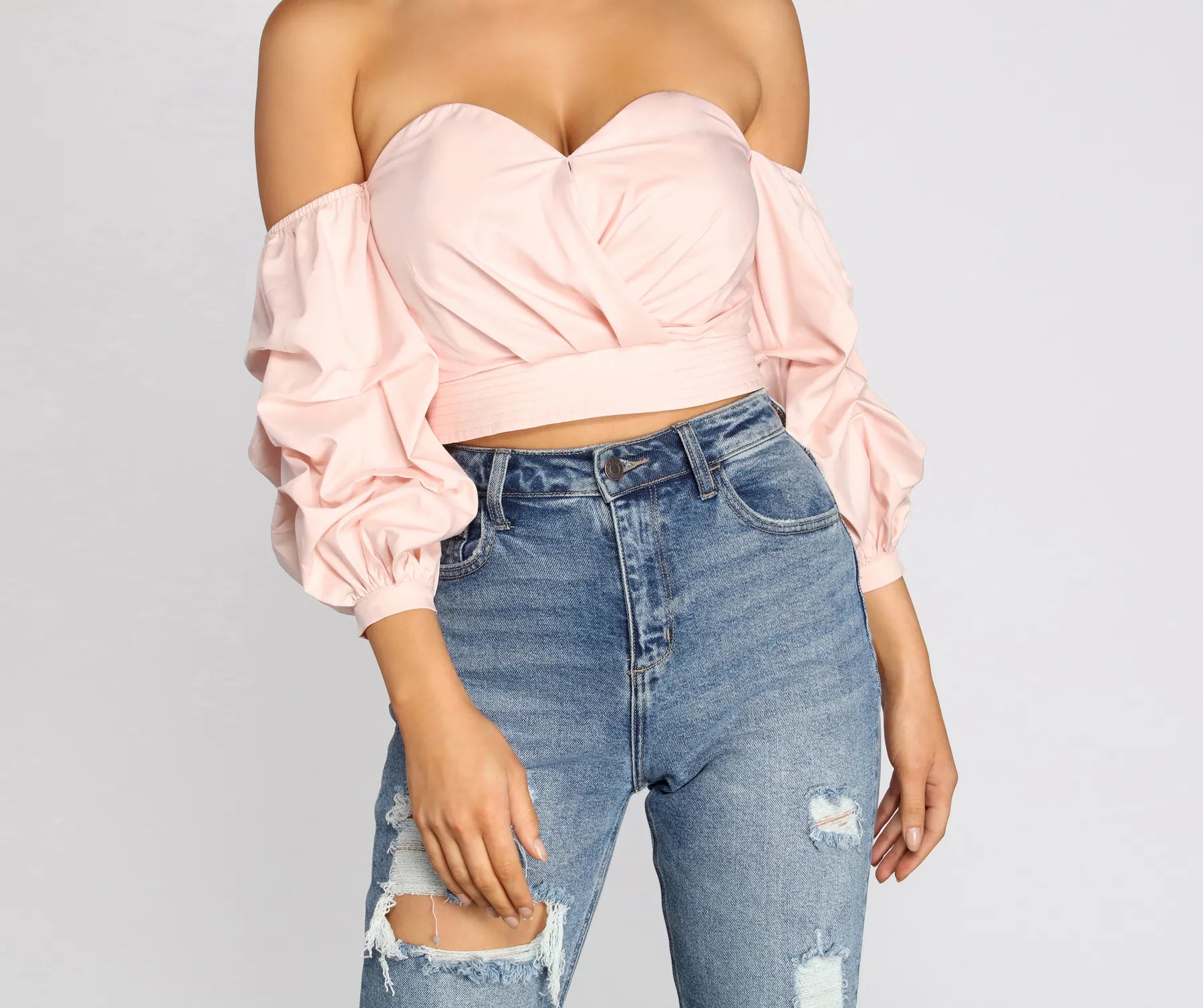 Sweet Like Me Puff Sleeve Crop Top