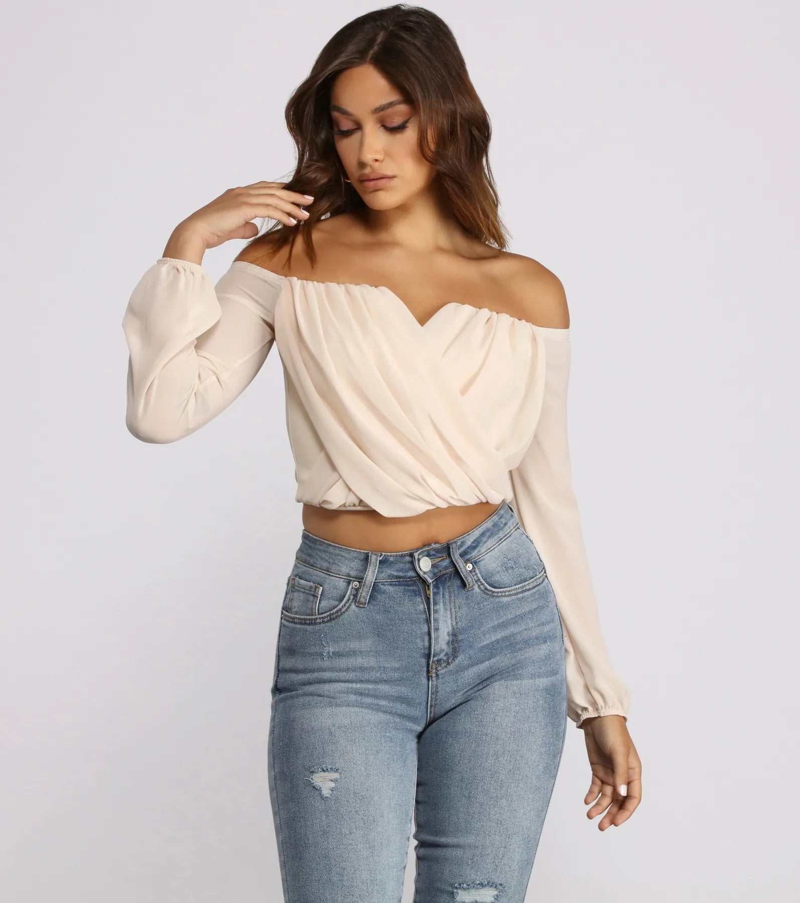 Sophisticated In Chiffon Strapless Top