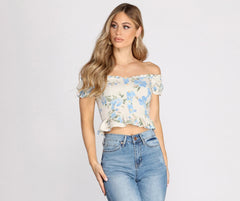 Feelin' The Floral Off The Shoulder Top