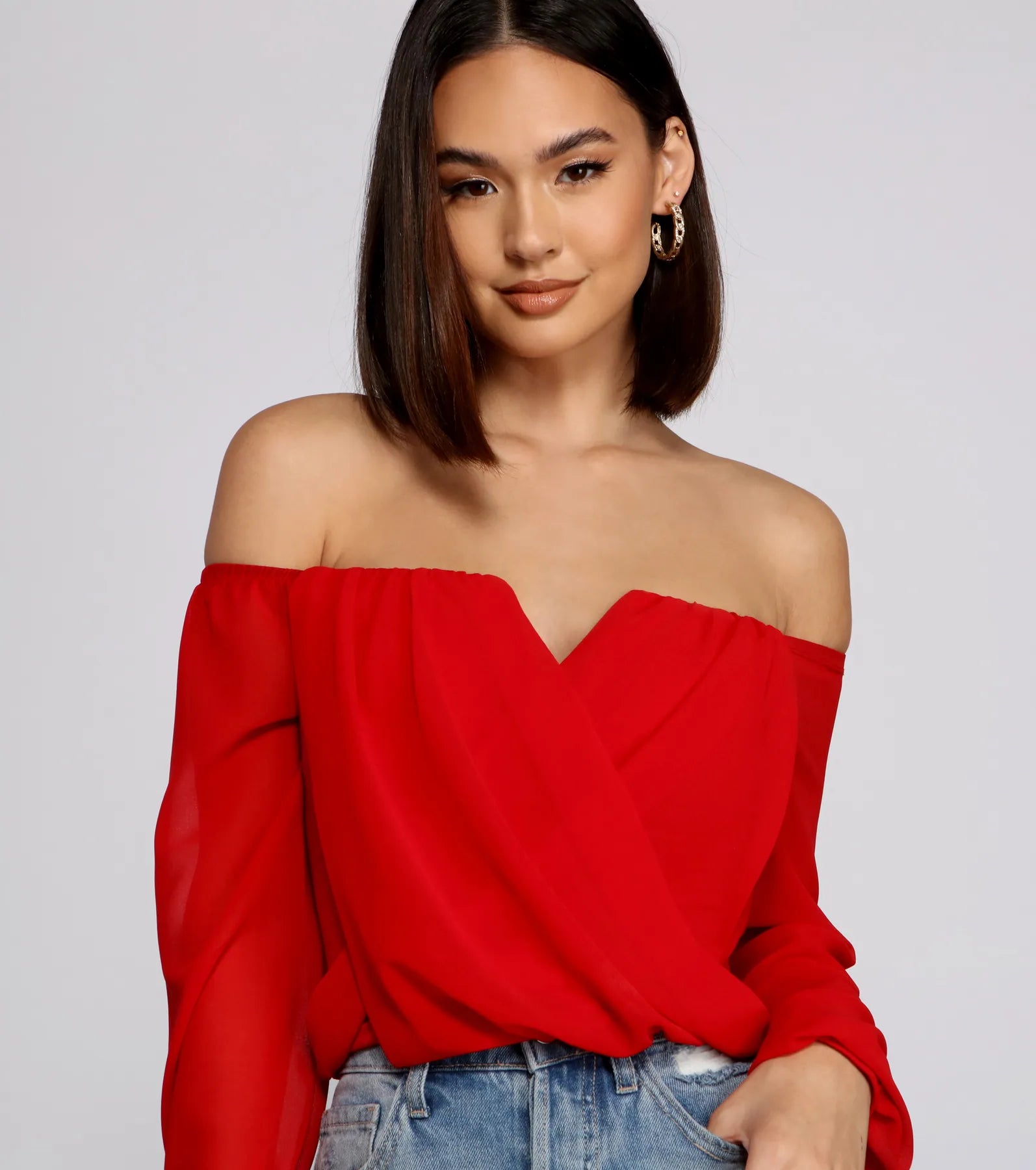 Sophisticated In Chiffon Strapless Top