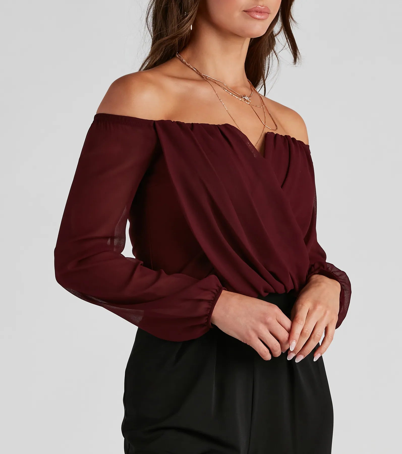 Sophisticated In Chiffon Strapless Top