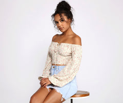 Feeling Flirty In Florals Crop Top
