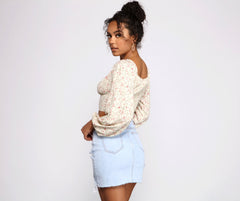 Feeling Flirty In Florals Crop Top