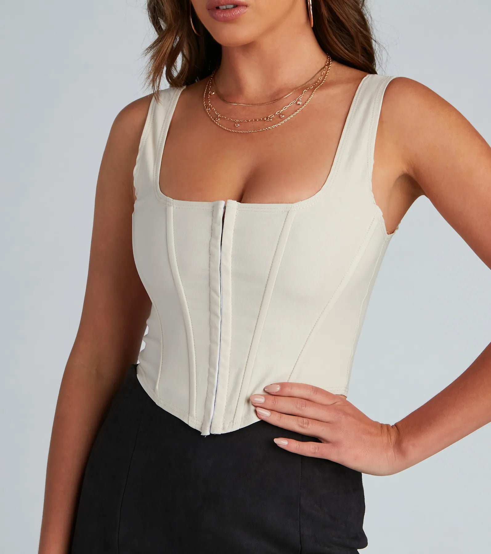Hook and Eye Corset Crop Top