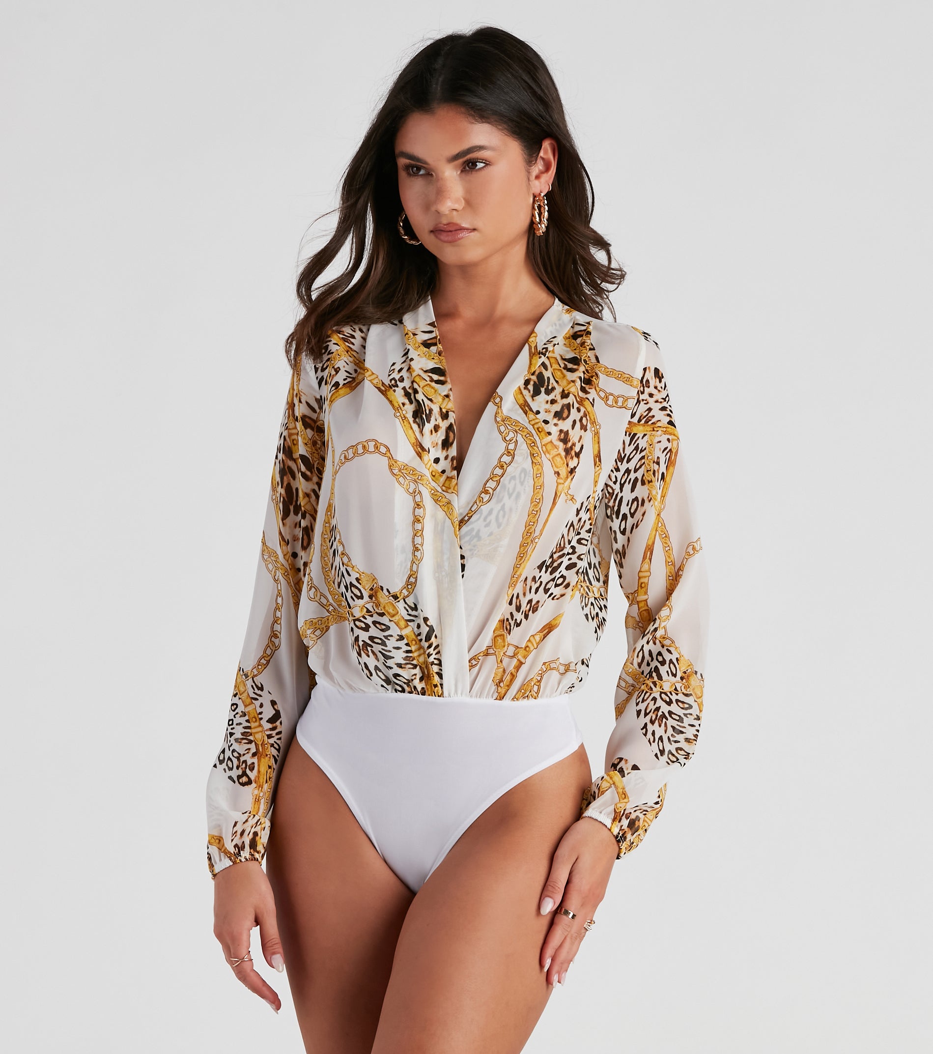 Wild One Chiffon Surplice Bodysuit