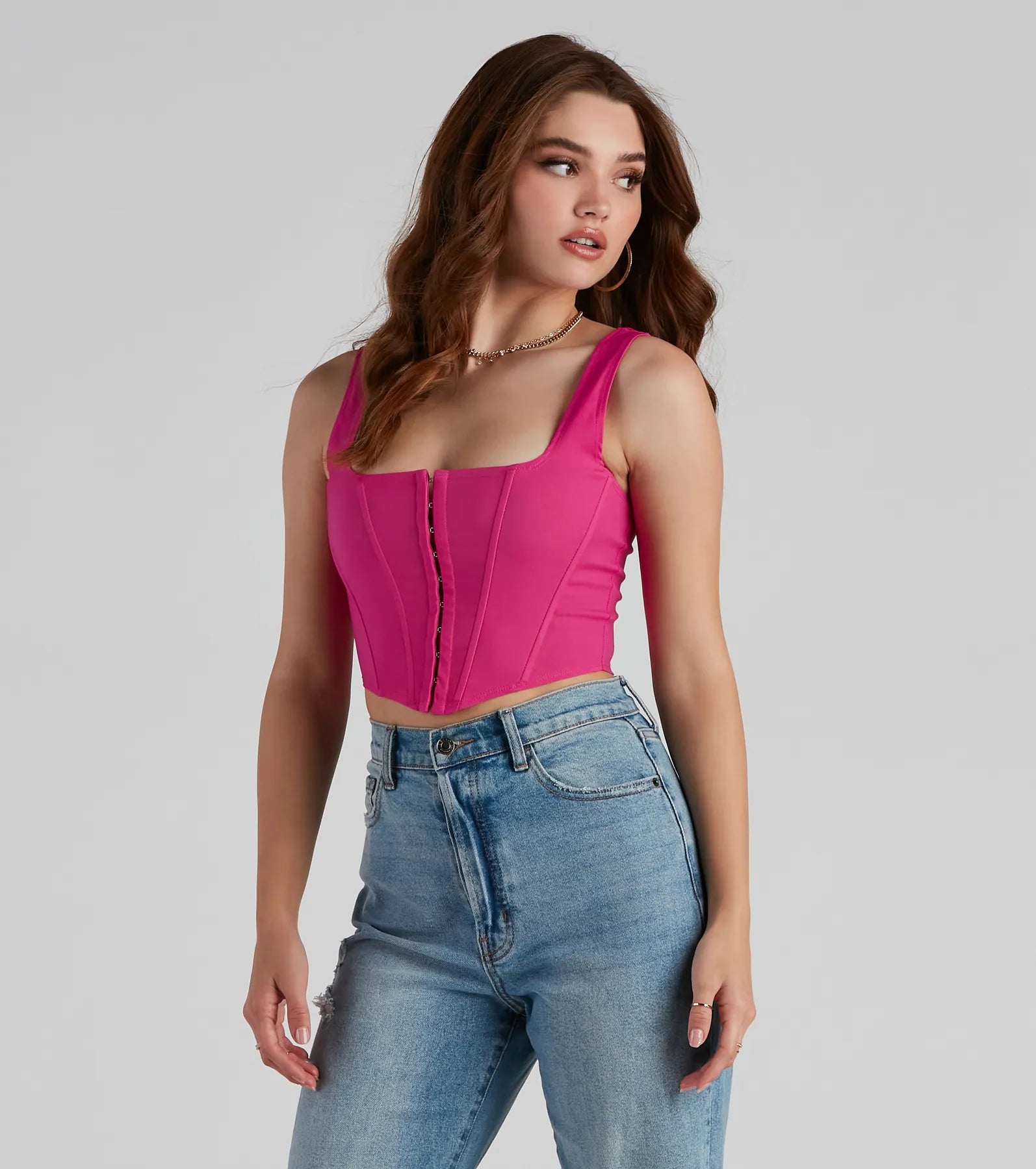 Hook and Eye Corset Crop Top
