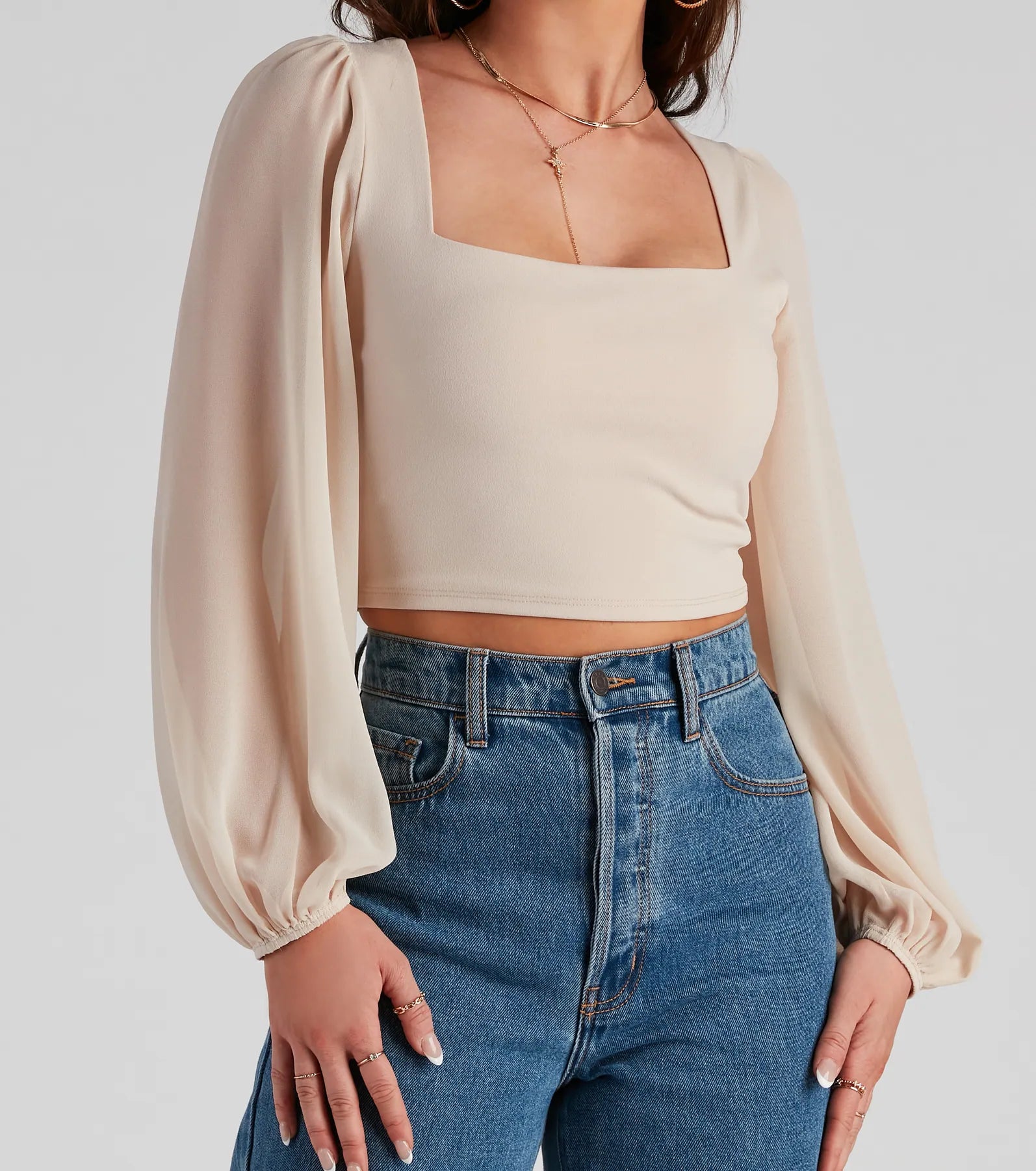 Classy Chic Chiffon Crop Top