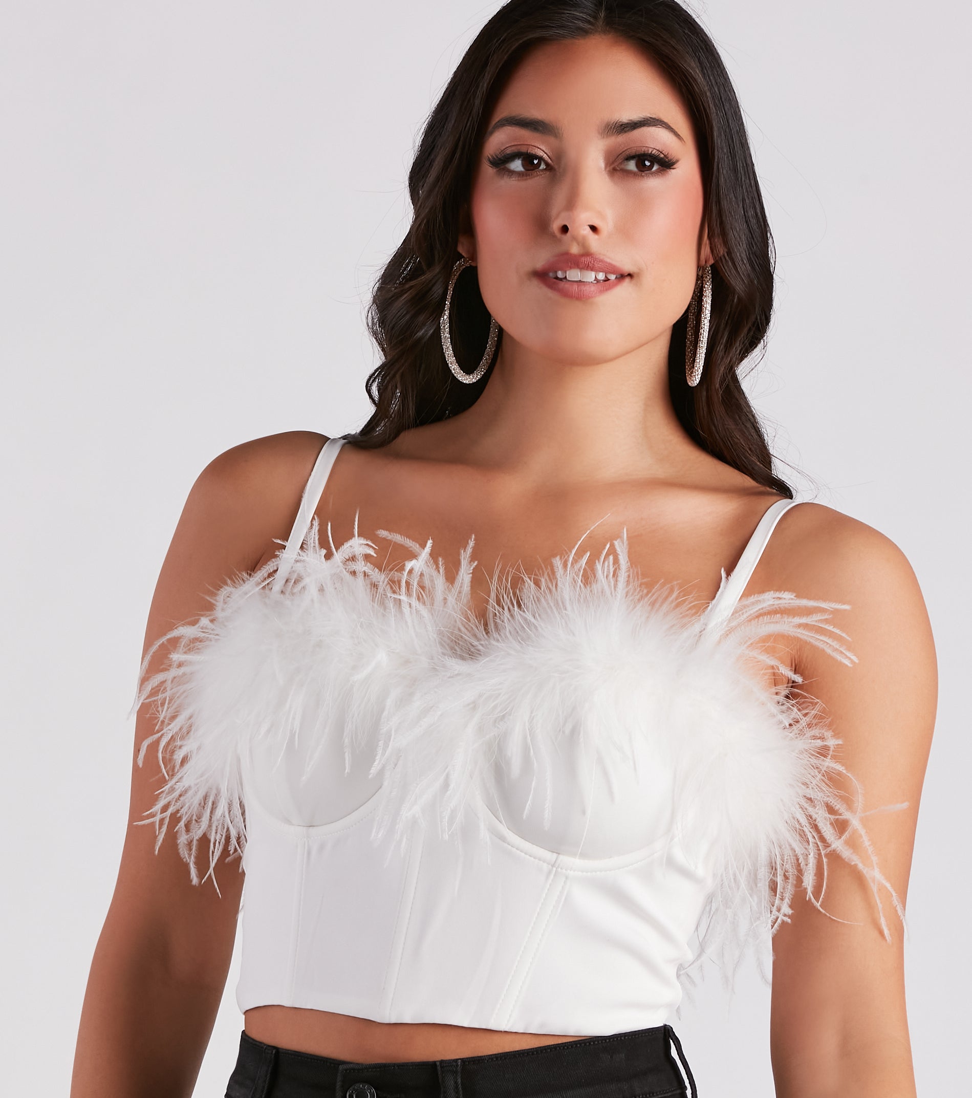 So Fine Marabou Trim Corset