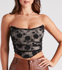 Love Me In Lace Mesh Corset Top