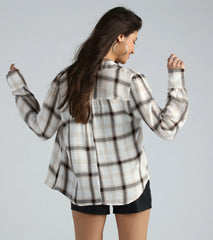 Days In Plaid Button Down Shirt Top