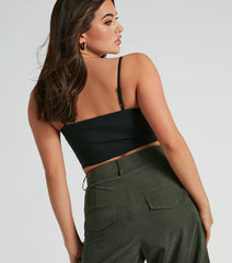 Sweet Stunner Lace V-Neck Woven Corset Top