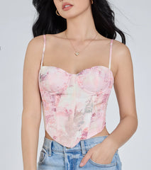 One Of A Kind Multi-Print Corset Top