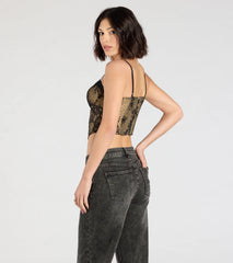 Daring Sparkle Rhinestone Lace Bustier