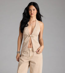 Fresh Vibes Denim Halter Top