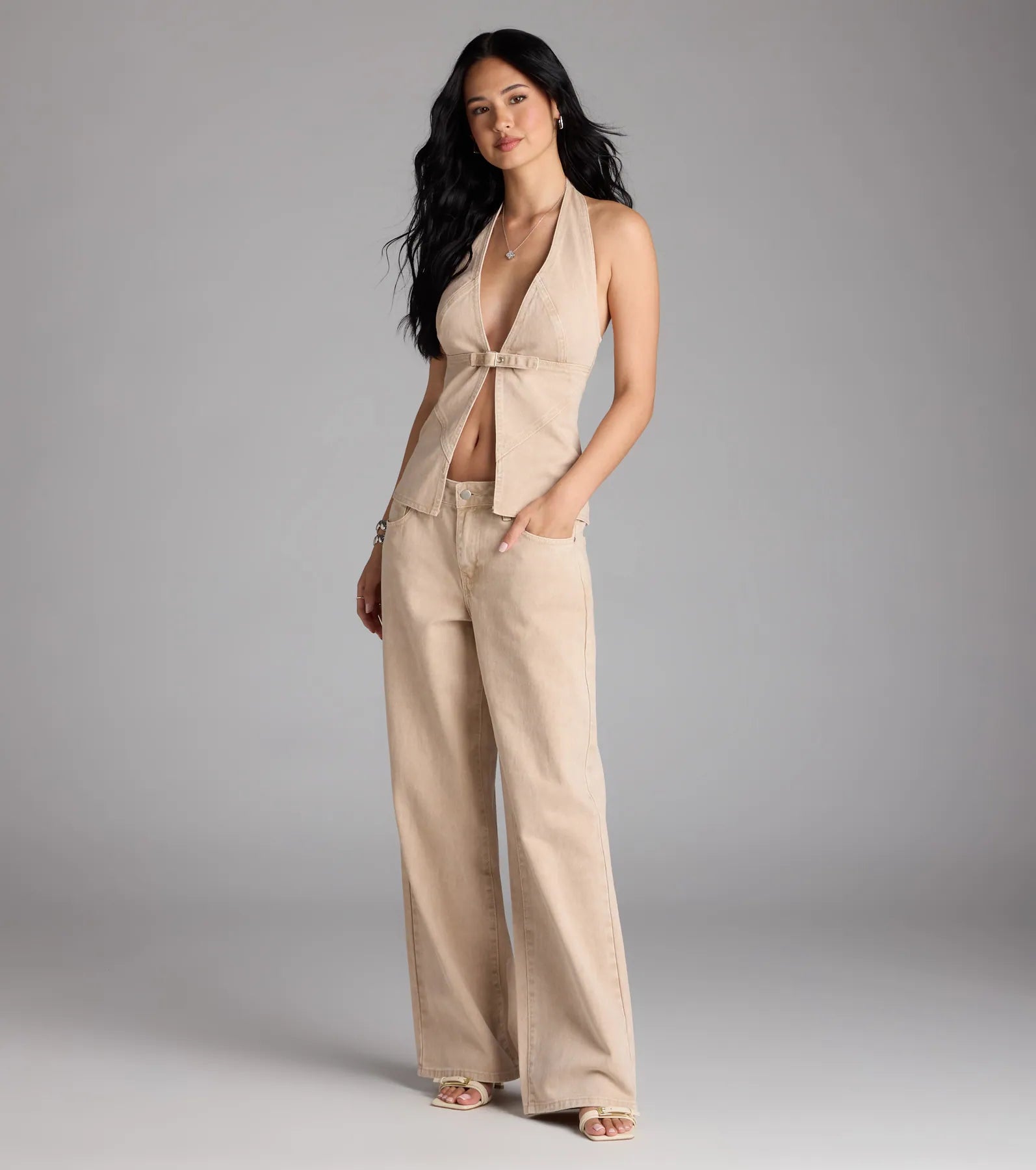 Fresh Vibes Denim Halter Top