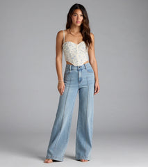 Picturesque Cutie Lace-Up Floral Bustier