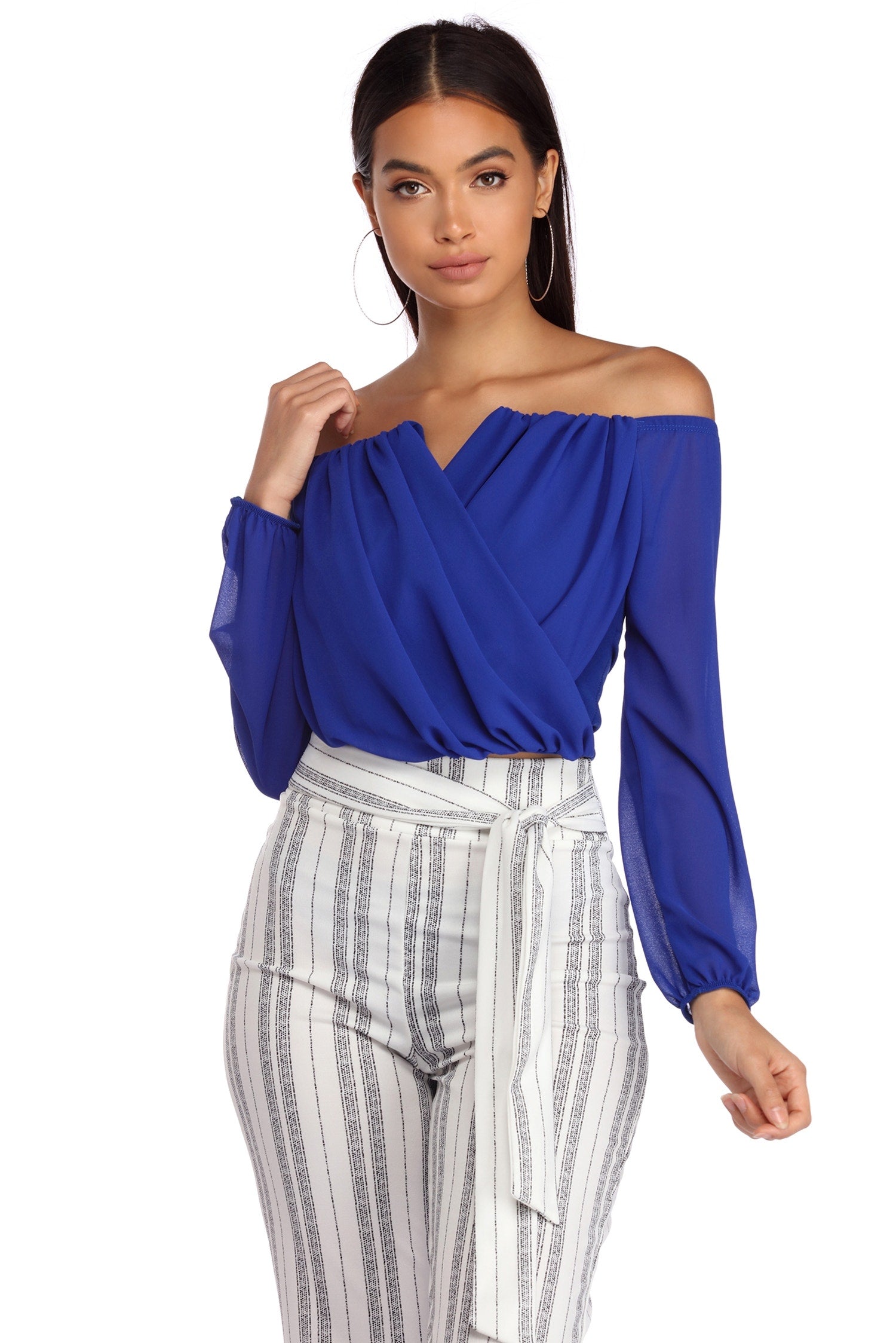 Sophisticated In Chiffon Strapless Top