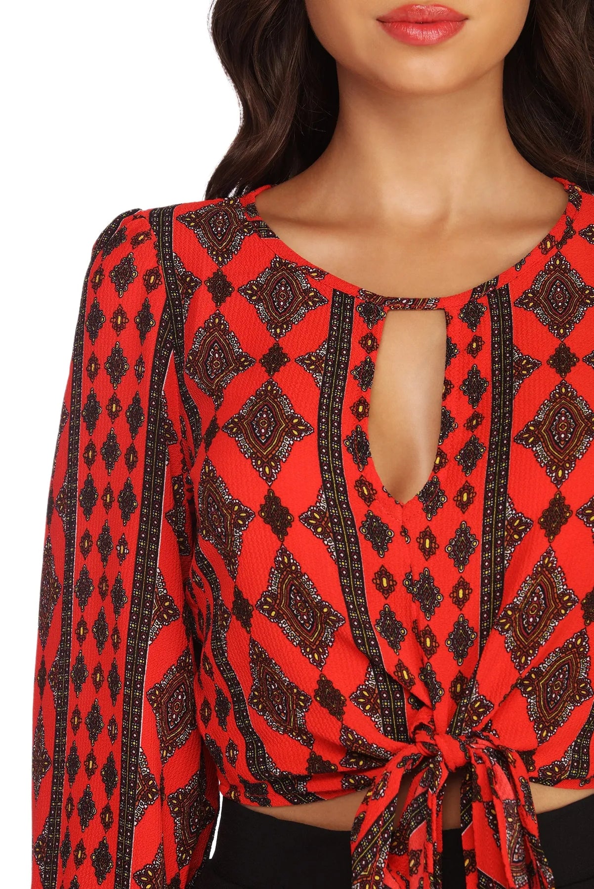 Boho Tie Front Crop Top