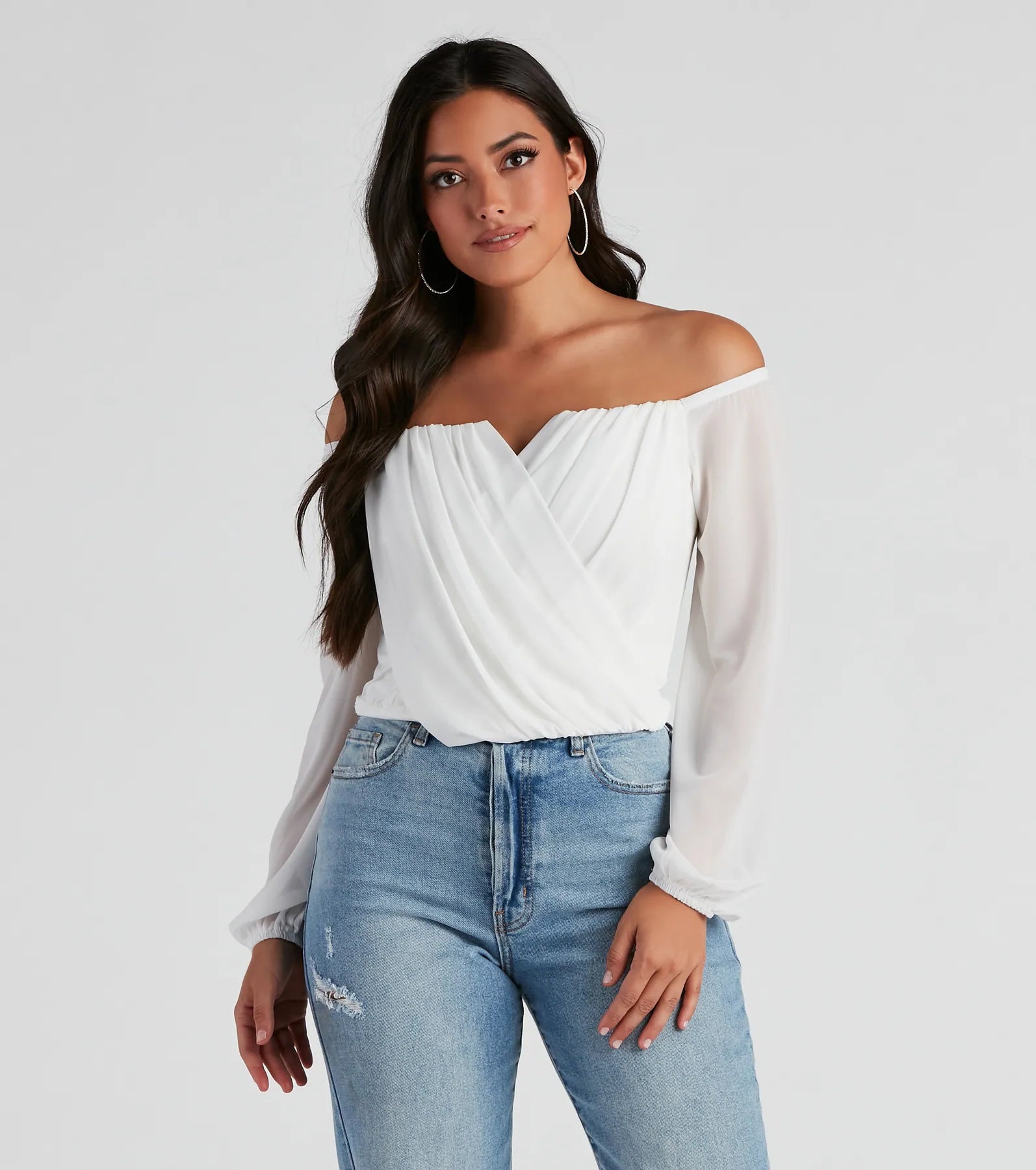Sophisticated In Chiffon Strapless Top