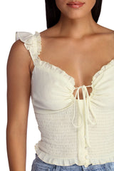 Button Up In Smock Top