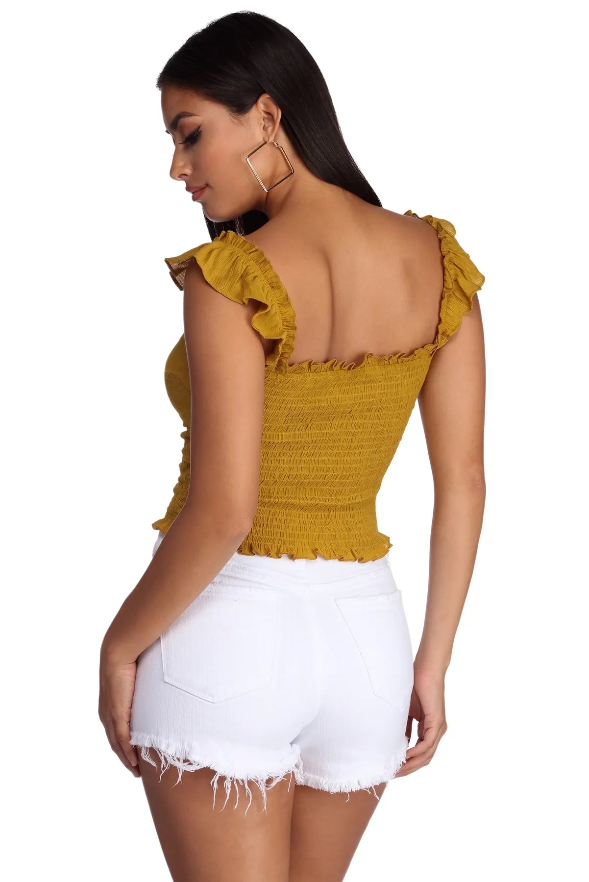 Button Up In Smock Top