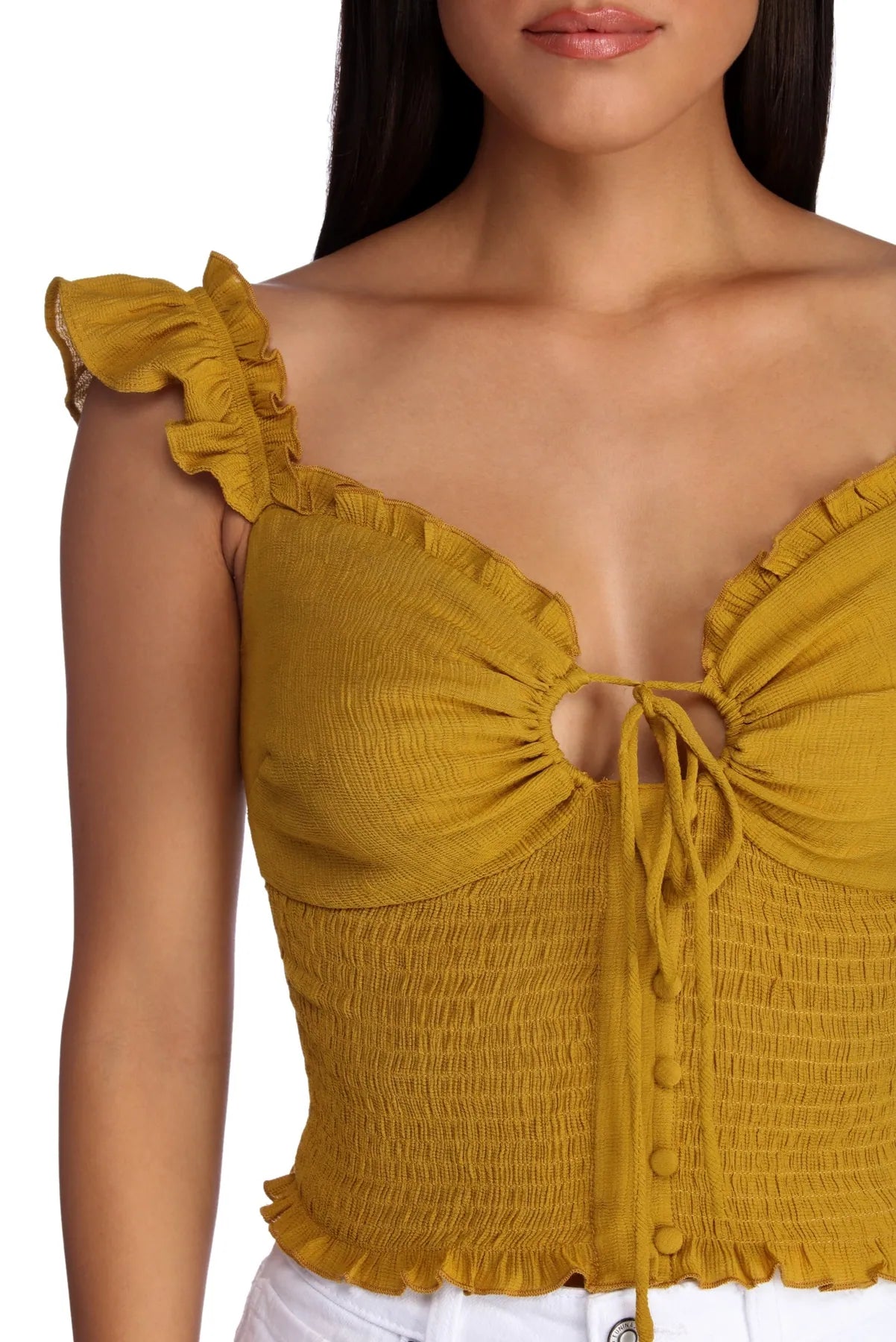 Button Up In Smock Top